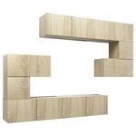 vidaXL Ensemble de meuble TV 8 Pièces Chêne sonoma Aggloméré