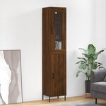 vidaXL Buffet haut Chêne marron 34 5x34x180 cm Bois d'ingénierie