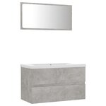vidaXL Ensemble de meubles de salle de bain Gris béton Aggloméré