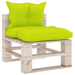 vidaXL Canapé palette de jardin 3 places et coussins bois de pin