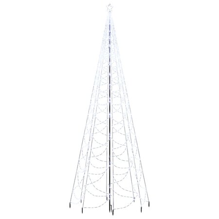 vidaXL Arbre de Noël avec poteau en métal 1400 LED blanches froides 5m