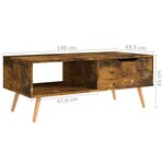 vidaXL Table basse Chêne fumé 100x49 5x43 cm Aggloméré