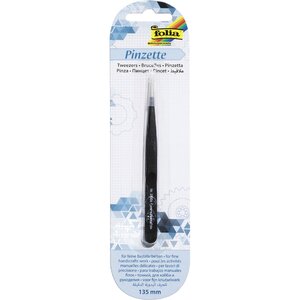Pincette, pointu, longueur: 135 mm, noir / inox