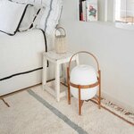 Tapis lavable en coton - beige avec lignes vert et bleu - 90 x 130 cm