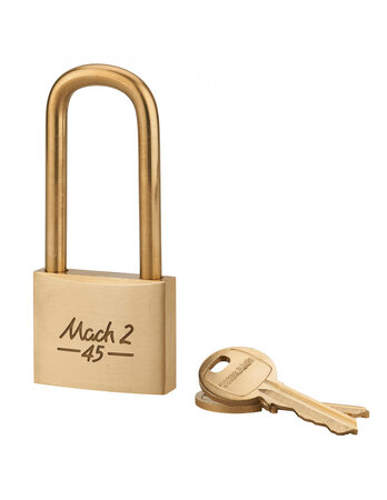 THIRARD - Cadenas à clé Mach 2 UNIKEY (achetez-en plusieurs  ouvrez avec la même clé)  45mm  anse laiton 1/2 haute  2 clés