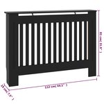 vidaXL Cache-radiateur Noir 112x19x81 cm MDF