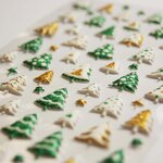 Stickers mousse 3D - Forêt de sapins à paillettes