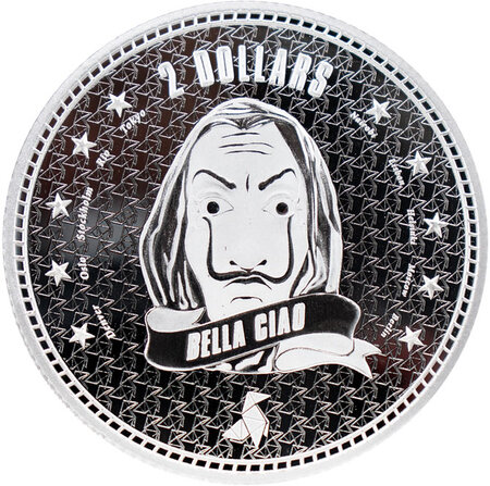 Pièce de monnaie en argent 2 dollars g 31.1 (1 oz) millésime 2022 bella ciao