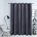 vidaXL Rideau occultant et anneaux métal Velours Anthracite 290x245 cm