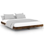 vidaXL Cadre de lit chêne fumé 200x200 cm bois d'ingénierie