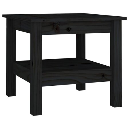 vidaXL Table basse Noir 45x45x40 cm Bois massif de pin
