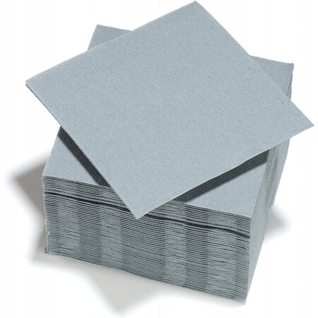 Lot de 40 serviettes en papier 2 plis - 38x38 cm - gris acier - gappy