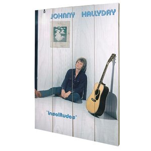 Plaque décorative insolitudes en bois johnny hallyday