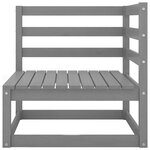 vidaXL Canapés d'angle de jardin 2 Pièces Gris Bois de pin massif