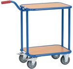 Chariot à col de cygne KF33 2 plateaux bois 86x45x H 91 cm FETRA