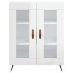 vidaXL Buffet haut Blanc brillant 69 5x34x180 cm Bois d'ingénierie