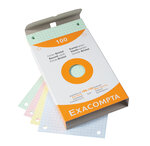 Étui De 100 Fiches - Bristol Quadrillé 5x5 Perforé 100x150mm - Couleurs Assorties - X 10 - Exacompta