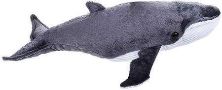Peluche Baleine De 40 Cm Gris Blanc