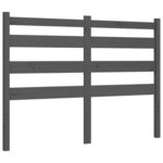 vidaXL Cadre de lit avec tête de lit gris 140x190 cm bois massif