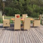 vidaXL Ensemble de salle à manger de jardin 7 Pièces Résine tressée Beige