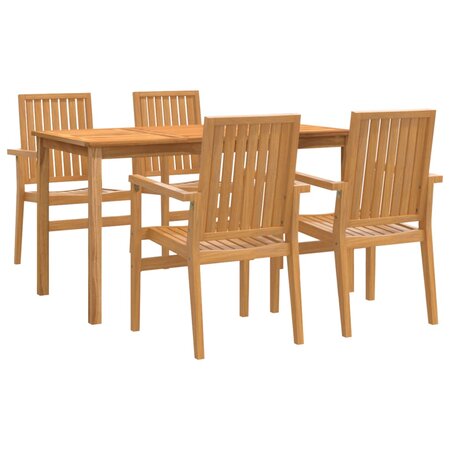 vidaXL Ensemble à dîner de jardin 5 Pièces Bois de teck massif