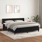 vidaXL Lit à sommier tapissier et matelas Noir 160x200 cm Velours