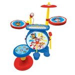 PAT PATROUILLE - Batterie Electronique Lumineuse Complete 3 en 1 - Clavier, Cymbales et Tabouret