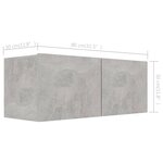 vidaXL Ensemble de meuble TV 2 Pièces Gris béton Aggloméré