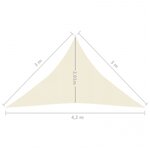 vidaXL Voile d'ombrage 160 g/m² Crème 3x3x4 2 m PEHD