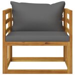 vidaXL Salon de jardin 6 Pièces avec coussin Bois d'acacia solide