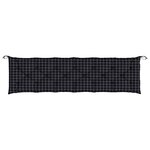 vidaXL Coussins de banc de jardin lot de 2 carreaux noir 200x50x7 cm