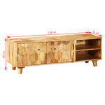vidaXL Meuble TV Bois massif de manguier 118 x 35 x 40 cm