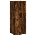 vidaXL Buffet haut Chêne fumé 34 5x34x180 cm Bois d'ingénierie