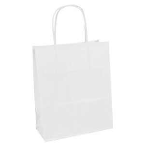 25 sacs cadeaux 180+70+240 kraft blanc blanc clairefontaine