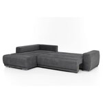 Canapé d'angle convertible gauche - Tissu Gris - Contemporain - L 280 x P 204 x H 66 cm - BOLERO
