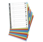Intercalaires Poplypropylène Recyclé Forever® 12 Positions - A4 - Couleurs Assorties - X 15 - Exacompta