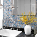 vidaXL Carreaux mosaïque 11 Pièces Gris et bleu 30x30 cm Verre