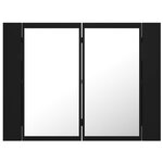 vidaXL Armoire à miroir de salle de bain LED Noir 60x12x45 Acrylique