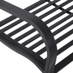 Banc de jardin 2 places style néo-rétro fer forgé motif fleurs de lys dim. 128L x 50l x 91H cm métal époxy noir