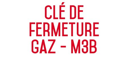 Autocollant vinyl - clé de fermeture gaz m3b - l.200 x h.100 mm uttscheid