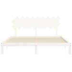 vidaXL Cadre de lit avec tête de lit blanc Super King bois massif