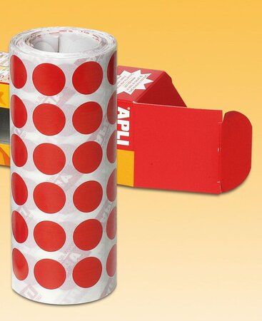 Gommettes rouleau Rond Ø 15 mm Rouge x 2 832