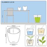 LECHUZA Jardinière Classico 35 LS ALL-IN-ONE Blanc brillant 16060