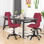 vidaXL Chaises pivotantes à manger lot de 4 Rouge bordeaux Tissu