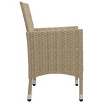 vidaXL Ensemble de salle à manger de jardin 3 Pièces Beige
