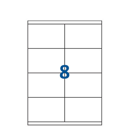 Lot de 200 planches étiquettes autocollantes blanches sur feuille a4 : 105 x 70 mm (8 étiquettes par feuille  spéciales bons de transport)