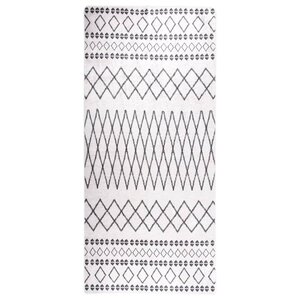 vidaXL Tapis lavable antidérapant 80x300 cm Noir et blanc