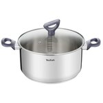 TEFAL Faitout Dailycook en inox - Ø 24 cm - 5 l - Avec couvercle en verre - Tous feux dont induction