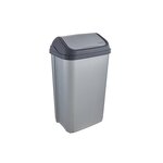poubelle SWING 50 litres argent / anthracite KEEEPER