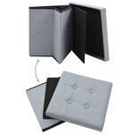 vidaXL Tabourets de rangement pliables lot de 2 gris clair Faux lin